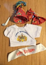 Builld-A-Bear Red Party Birthday Outfit With Shirt, Hat, Bow Tie and Sash
