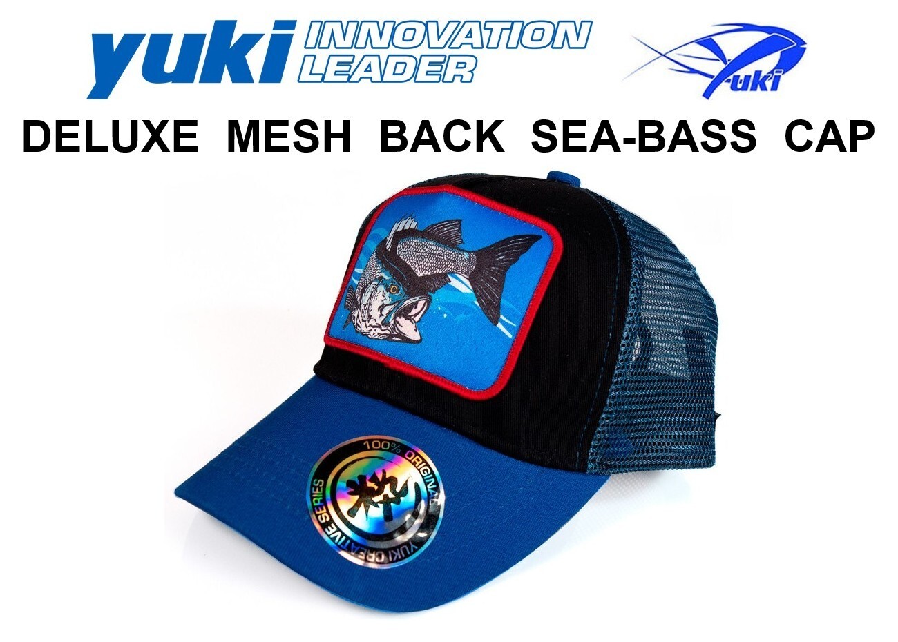 NEW YUKI DELUXE MESH BACK SEA BASS CAP FOR SEA FISHING SPINNING ESPETIT LURES
