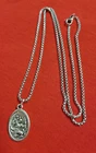 St Saint Christopher Medal Pendant Necklace Stainless Steel from ITALY