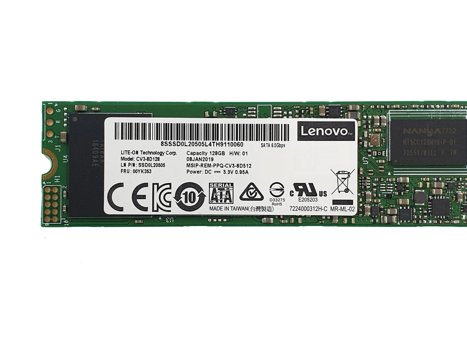 Lenovo SSD M.2 00YK353 128GB SATA 6Gbps CV3-8D128 - Image 3 of 3
