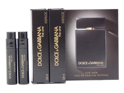 D&G DOLCE & GABBANA THE ONE FOR MEN EDP INTENSE .8ml .02oz x 2 COLOGNE SAMPLES