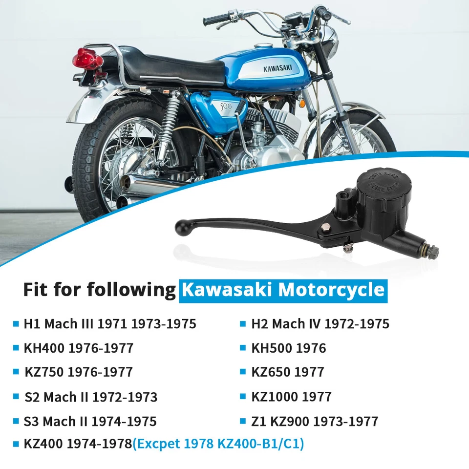 Dual Disc Front Brake Master Cylinder 5/8 Bore for Kawasaki H1 H2 Z1 S2 S3 KH KZ - Image 2 of 4