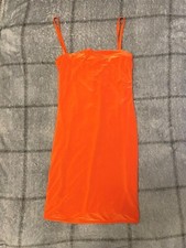 Pretty little thing ladies bodycon dress orange worn once size 4 