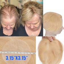 Bald Spot Human Hair Patch Toupee For Men / Women PU Skin Cover-up Pieces Topper