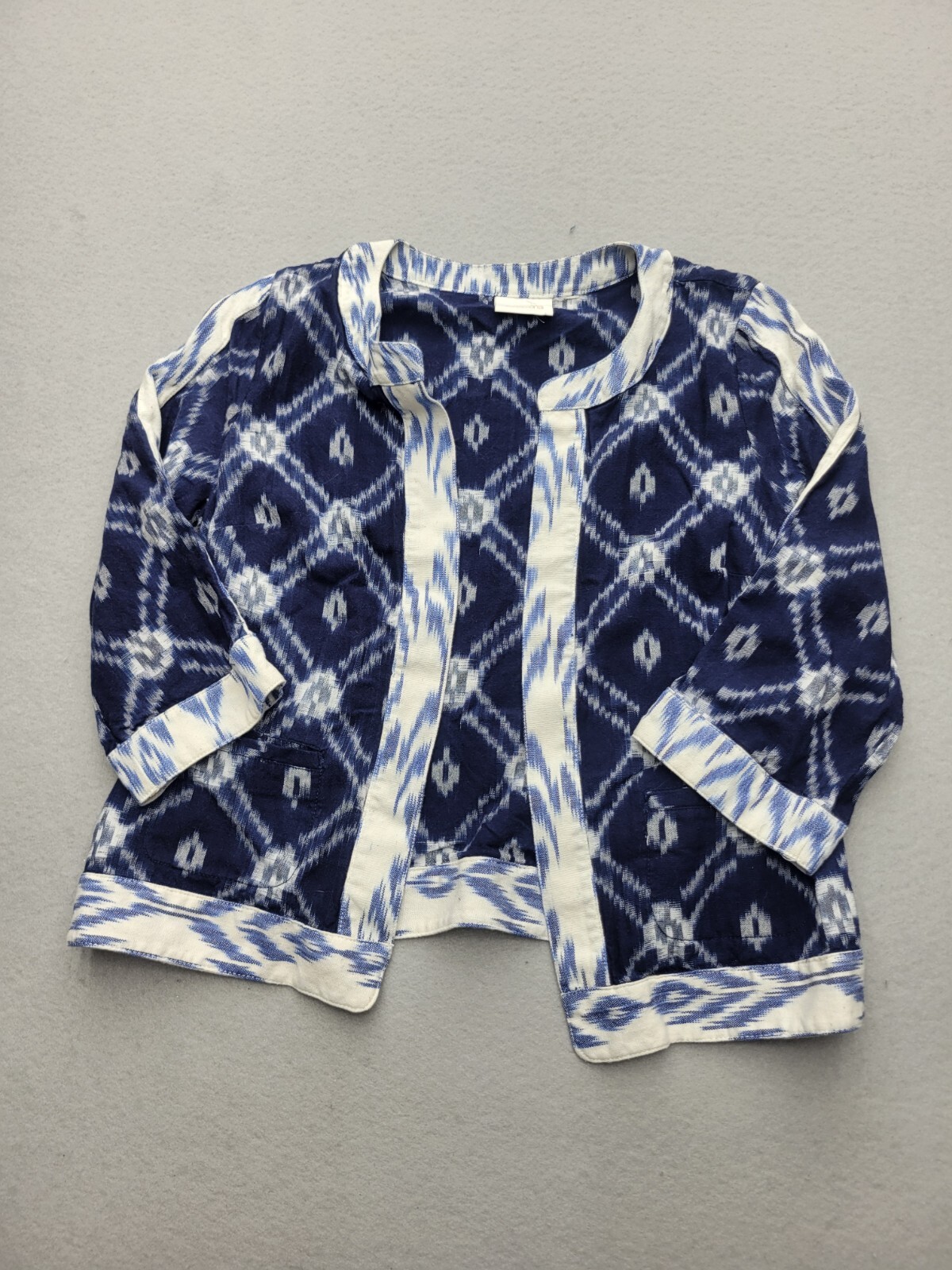 Chicos Women Jacket Blue Basic Jacket  Floral Sho… - image 1