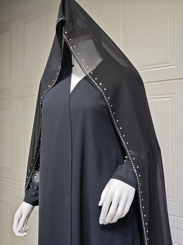 Cárdigan abierto Abaya Kaftan para mujer Dubai estrás kimono bata vestido musulmán hiyab - Imagen 27 de 28