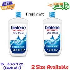 biotène Oral Rinse Mouthwash for Dry Mouth, Fresh Mint, Breath Freshener, 2 Size
