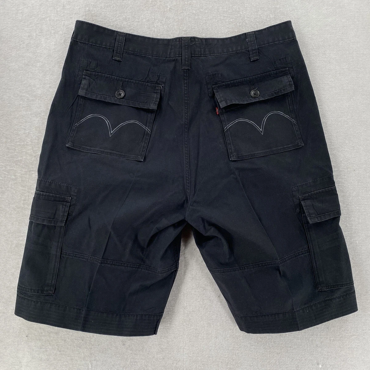 Levis Squad Cargo Shorts Mens 40 Black Squad Pockets Outdoors
