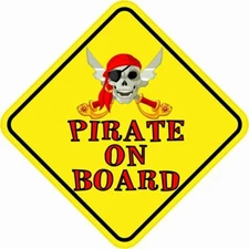 5in x 5in Pirate On Board Magnet Car Truck Vehicle Magnetic Sign