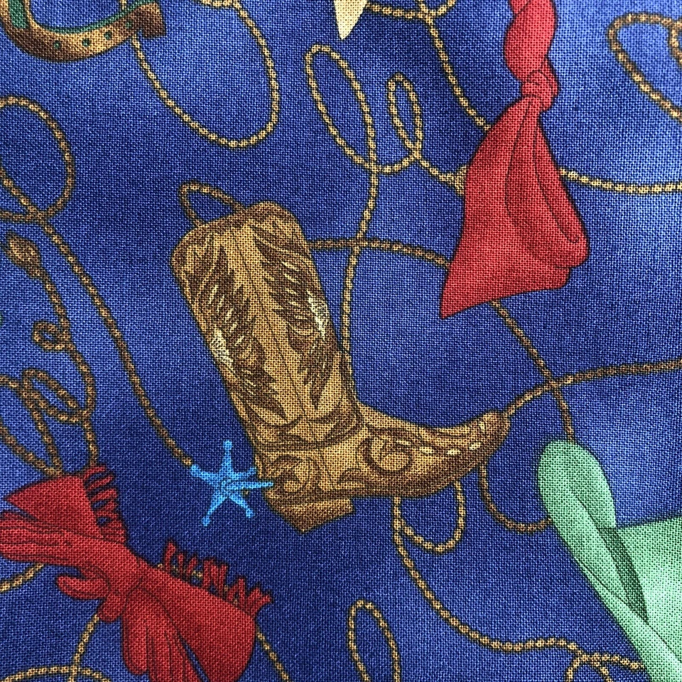 Horsin Around Cheri L Strole Azul Vaquero Occidental Moda Tela Algodón 74" x 45" Foto 3 de 4