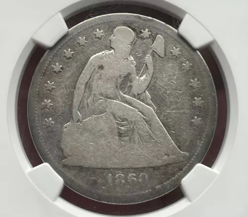 1860 O Seated Liberty Silver Dollar- New Orleans, Abt Good Detail, NGC Certified