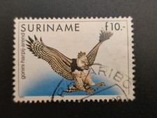 Surinam Sc 729 used 1985 10g Harpy Eagle 