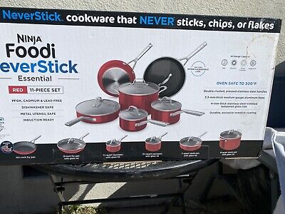 Ninja Foodi Neverstick Essential 11 Piece Cookware Set Red