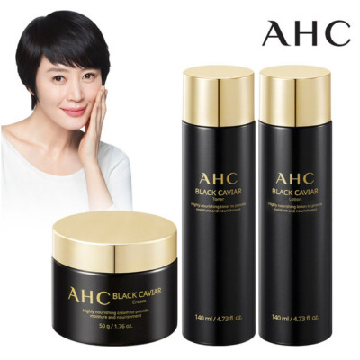 AHC Black Caviar Intensive Special Skin Care Toner Lotion Cream Korean Cosmetics