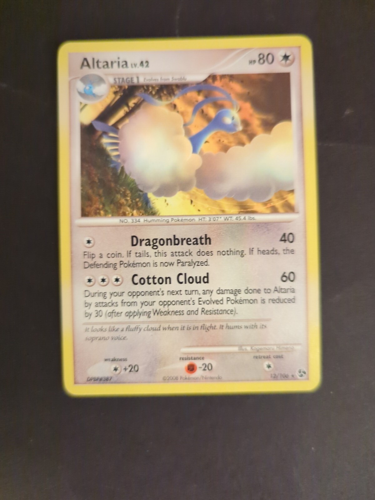 Pokemon Diamond & Pearl Great Encounters Altaria Rare Card 12/106
