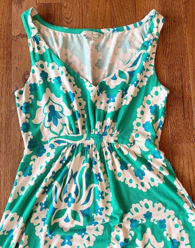 Boden Damen grün Druck Jersey Strick Maxikleid, ärmellos V-Ausschnitt, Größe 2R - Bild 2 von 6