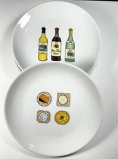 Vintage Nancy Green for Boston Warehouse 6" Cheese Wine Appetizer Plates Exc Cd!