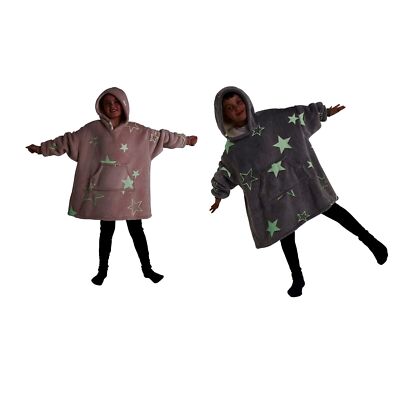 SilentNight Kinder Tragedecke Glow in the Dark Oversized Hoodie Soft Fleece