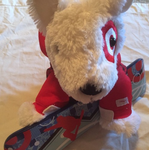 target dog bullseye snowboarder snowboard jacket stuffed animal