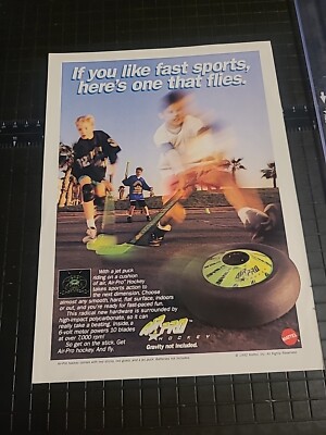 Air Pro Hockey Mattel Print Ad 1990s 8x11 Great To Frame 