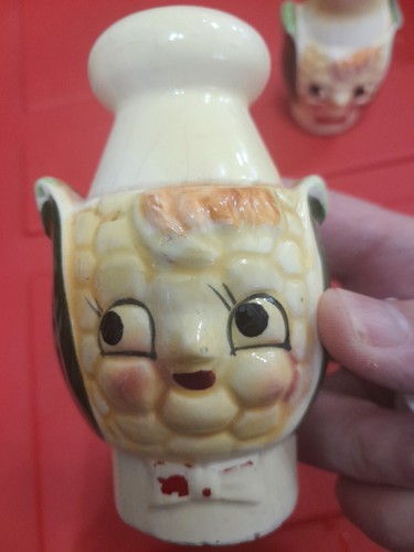 Animorphic Corn On The Cob Salt And Pepper Shakers Some Stress Cracks Good... - Picture 4 of 11