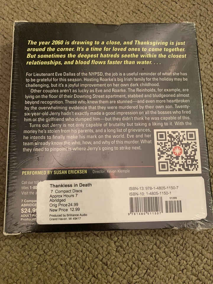 THANKLESS IN DEATH abridged audio CD by J.D. ROBB (Nora