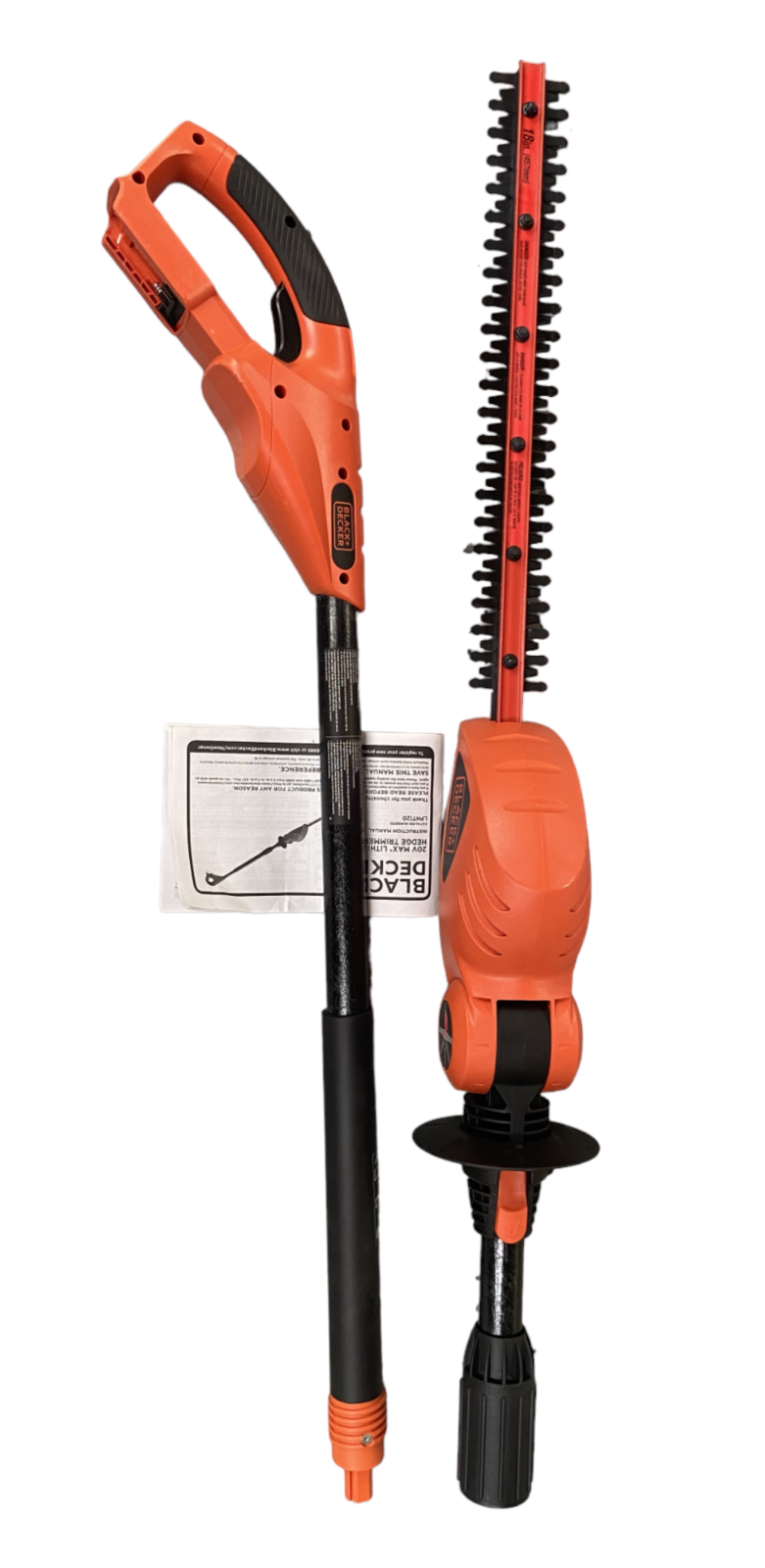 USED BLACK+DECKER 20V Cordless Pole Hedge Trimmer, 18" LPHT120 TOOL