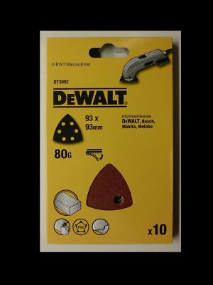 DEWALT Dreieck-Schleifpapier DT3092 K80 10 St. Klettfix, f. z.B. D26430