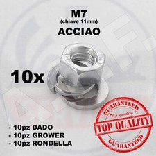 DADI M7 per VESPA con rondelle e grower IN ACCIAIO INOX (tot 30pz)