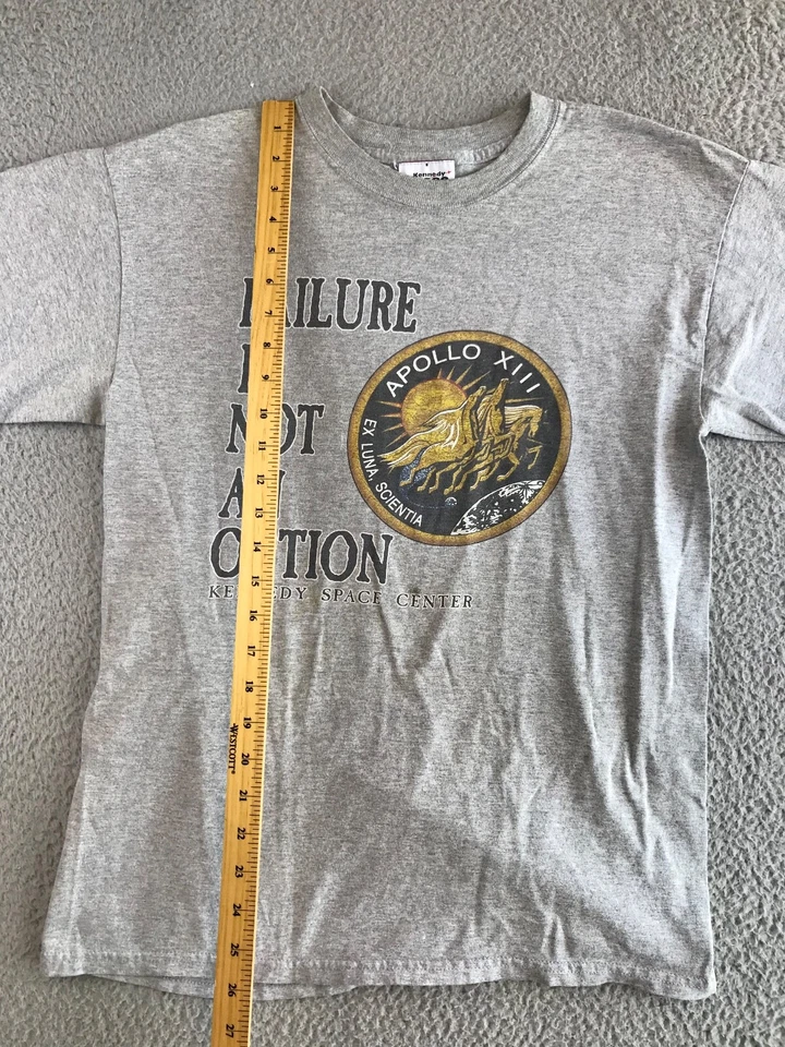 Vintage Kennedy Space Center Shirt Men's Medium Gray Apollo XIII Graphic - Image 3 of 4