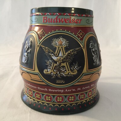 Budweiser A&Eagle Trademark Series 1995 1890-1930 Stein CS240