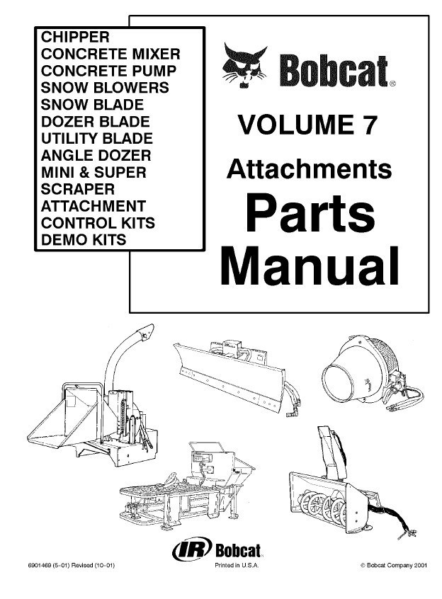 BOBCAT Chipper, Snow Blade & Snow Blowers Parts & Operation Manual CD