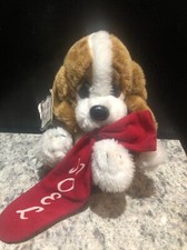 Vintage Sad Sam Plush Dog with Noel Ribbon By Applause, New, Bassett Hound Puppy