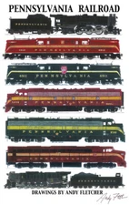 Pennsylvania Railroad Locomotives 11"x17" Poster by Andy Fletcher signed