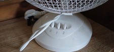 Small White Osolating Desk Fan 30cm High 2 Speeds, Mains