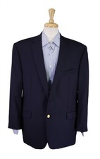 Lauren Ralph Lauren Mens Navy Blue Gold Button Wool Blazer Jacket 46R