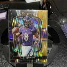 2025 Panini Select - Premier Level Lamar Jackson #160 Black & Gold Shock Prizm