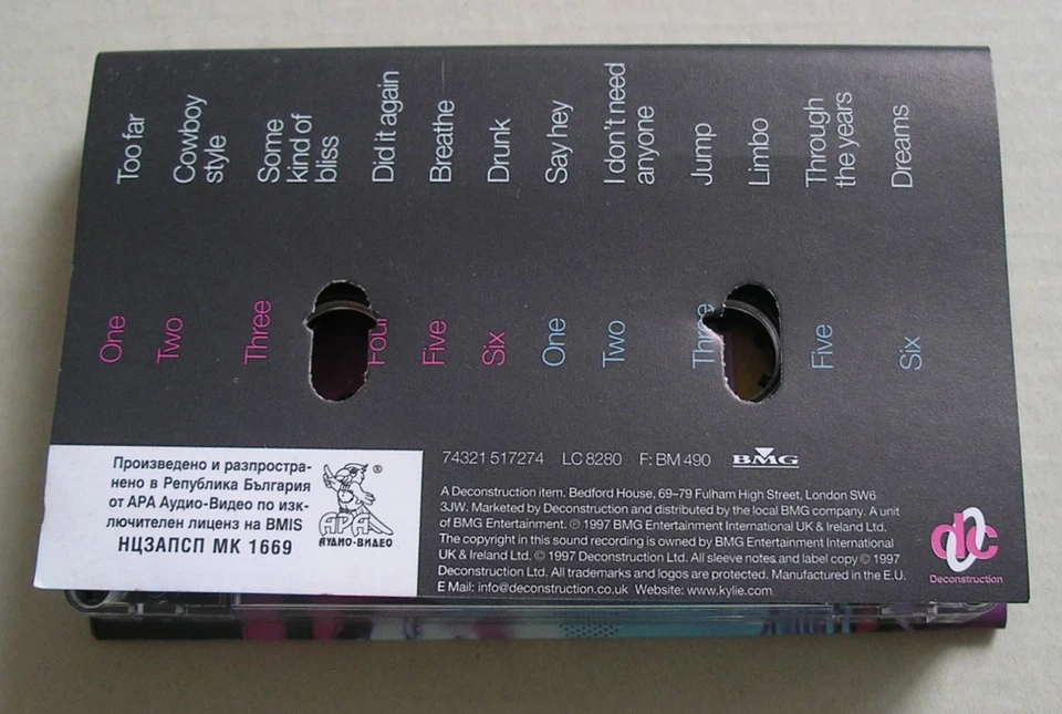 KYLIE MINOGUE IMPOSSIBLE PRINCESS *RARE BULGARIAN CASSETTE TAPE* - Image 2 of 4