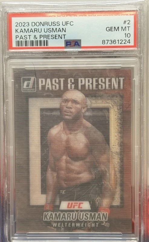2023 Donruss UFC Past and Present Kamaru Usman  PSA 10 POP 2 Lenticular SSP