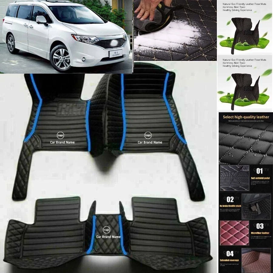 For Nissan Quest Car Floor Mats Custom Waterproof All Weather Cargo Liner Carpet - Изображение 4 из 4