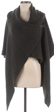 Simply Vera Wang Ribbed Cardigan Charcoal Sweater Open Draped Size Large