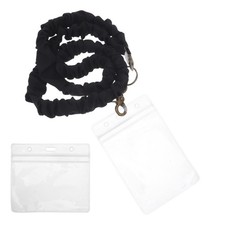 1 set Stretchy Lanyards: Wrist Strap Stretchy Lanyard With Id Badge Holders