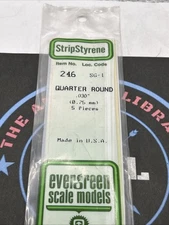 Evergreen Scale. Polystyrene. 14" 246 Quarter Round .030 (5)