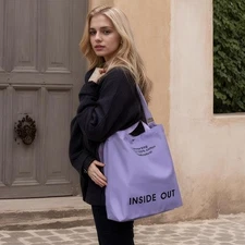 Canvas Tote Bag for Women - inside out Bag Large Canvas Crossbody Handbag