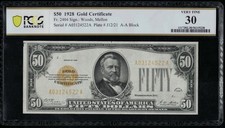 SC 1928 $50 Fr.2404 Gold Certificate - PCGS 30 Very Fine (522A)