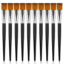 10 Pcs Flat Paint Brushes 1 Inch Acrylic Paint Brush Artist Craft Painting Br...