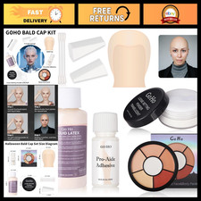 Bald Cap Costume Makeup Kit for Adults - Cosplay, SFX, Theater Film Use