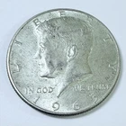 1965 Kennedy Half Dollar 40% Silver, Circulated Coin #7107