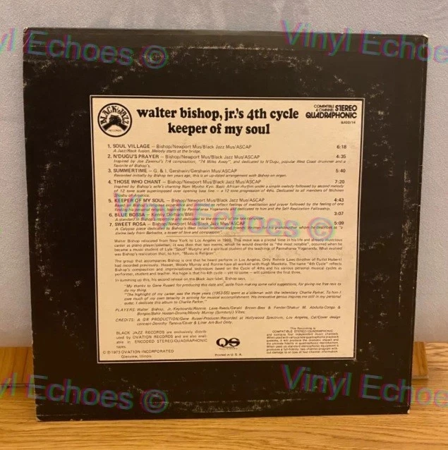 Walter Bishop's 4th Cycle, Keeper Of My Soul - BJQD/14 - LP US 1973 VG|VG Jazz - Photo 3/4