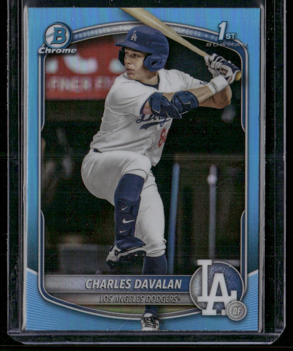 2025 Bowman Draft #BDC-96 Charles Davalan Chrome Sky Blue Refractor